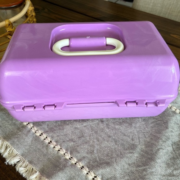 Caboodle Vintage Purple Storage Box with Handle, EUC, 90’s, makeup, cosmetics - Picture 5 of 7